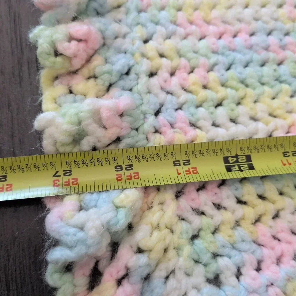 Oversized Chunky Chenille Toddler Blanket–Pastel Variegated Knit Throw